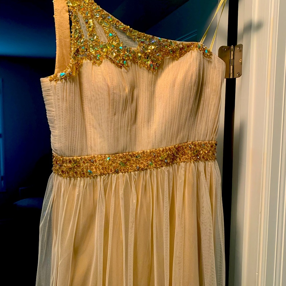 Formal One Shoulder Full Length Dress